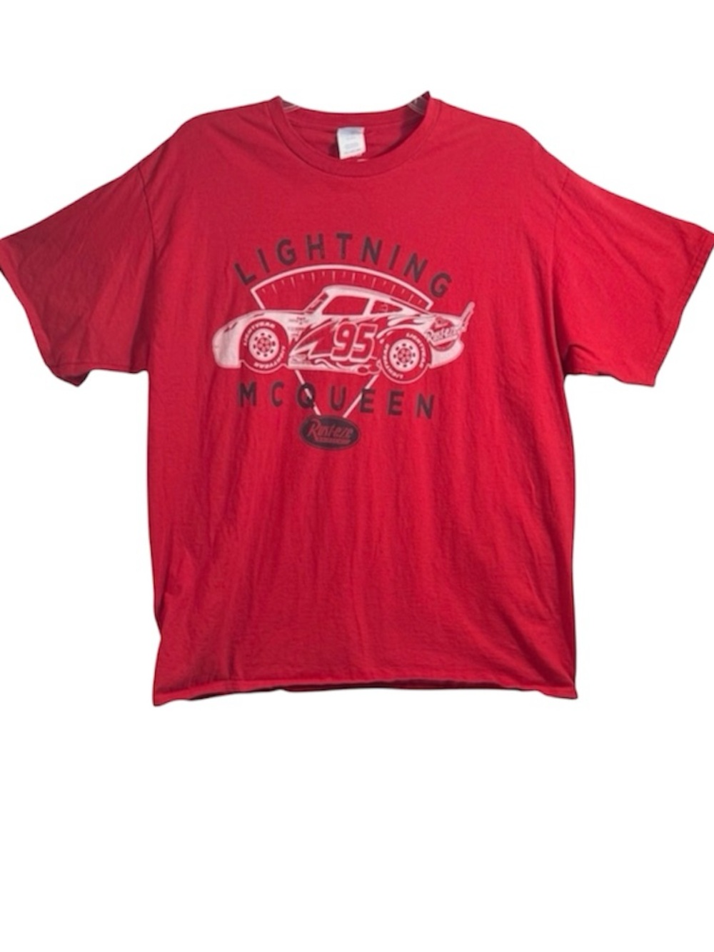 Disney Pixar Cars Lightning McQueen Graphic Tee Red 2XL Rust-eze Racing Shirt - Picture 7 of 7